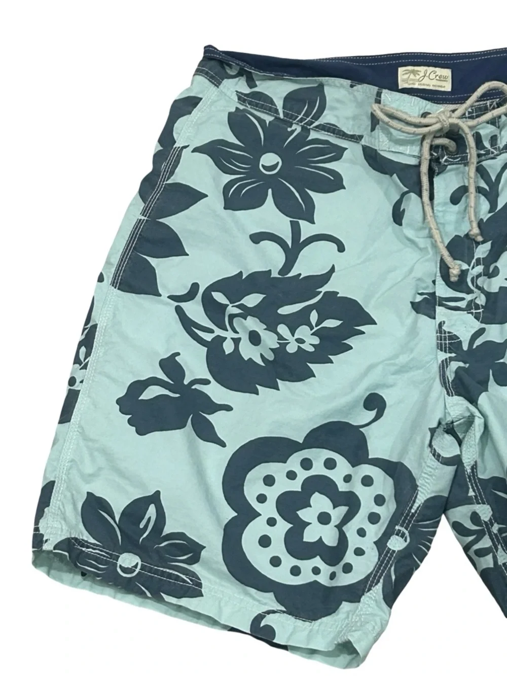 J.Crew Mens Board Shorts 34 Blue Floral Swim Trunks Beach Surf 8.5